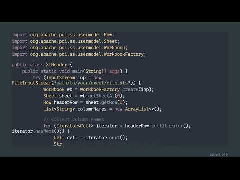 How to Read Excel File Columns in Java Using Apache POI