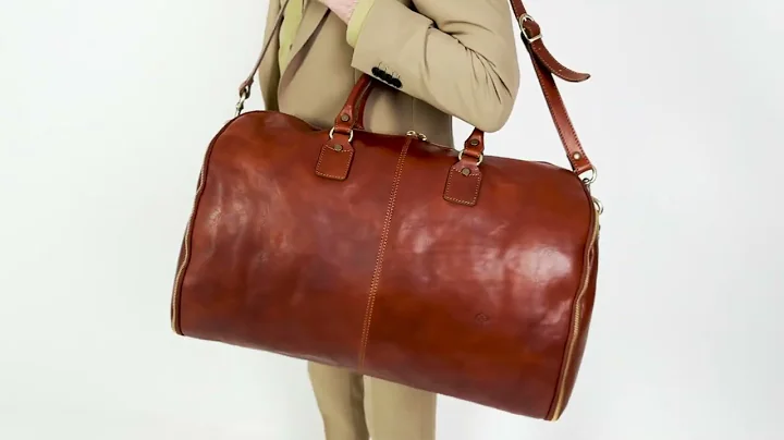 Cognac Brown Matte Leather Garment Bag, Duffel Bag - Paradise Lost | Time Resistance Official Video