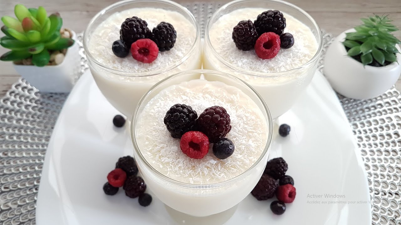 مهلبية جوز الهند تحلية راقية في الكؤوس بمكونات بسيطة سهلة وسريعة التحضير| Mhalbiya - Coconut dessert