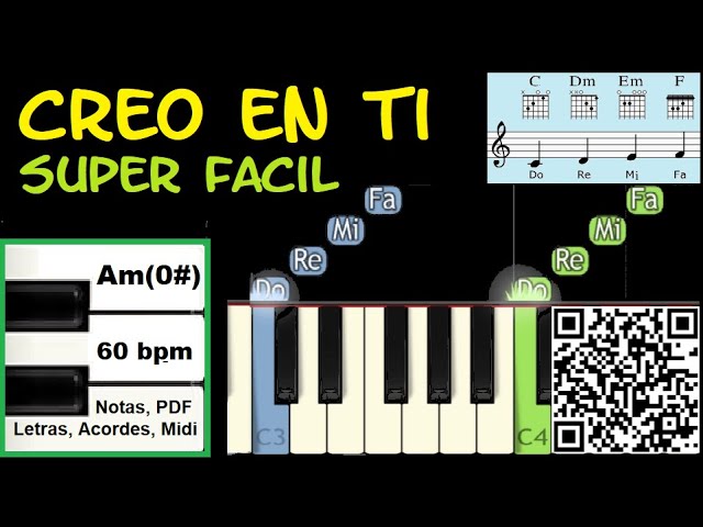 CREO EN TI Julio Melgar Piano Tutorial Facil Partitura Acordes Pista