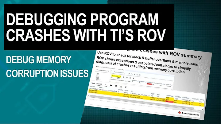 How to diagnose and debug embedded software program crashes using TI’s ROV debugger