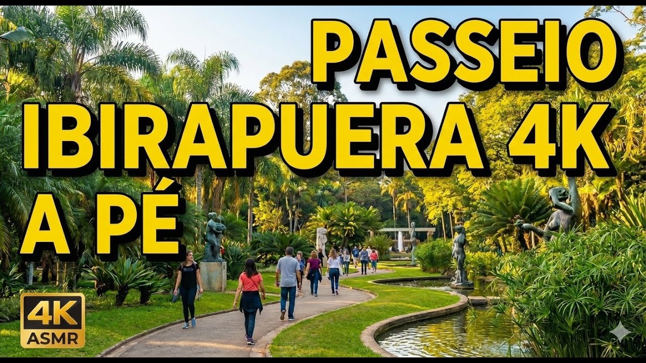 *Ibirapuera Park Walking Tour 1080p / São Paulo ASMR Natural Sound for Relaxantion*