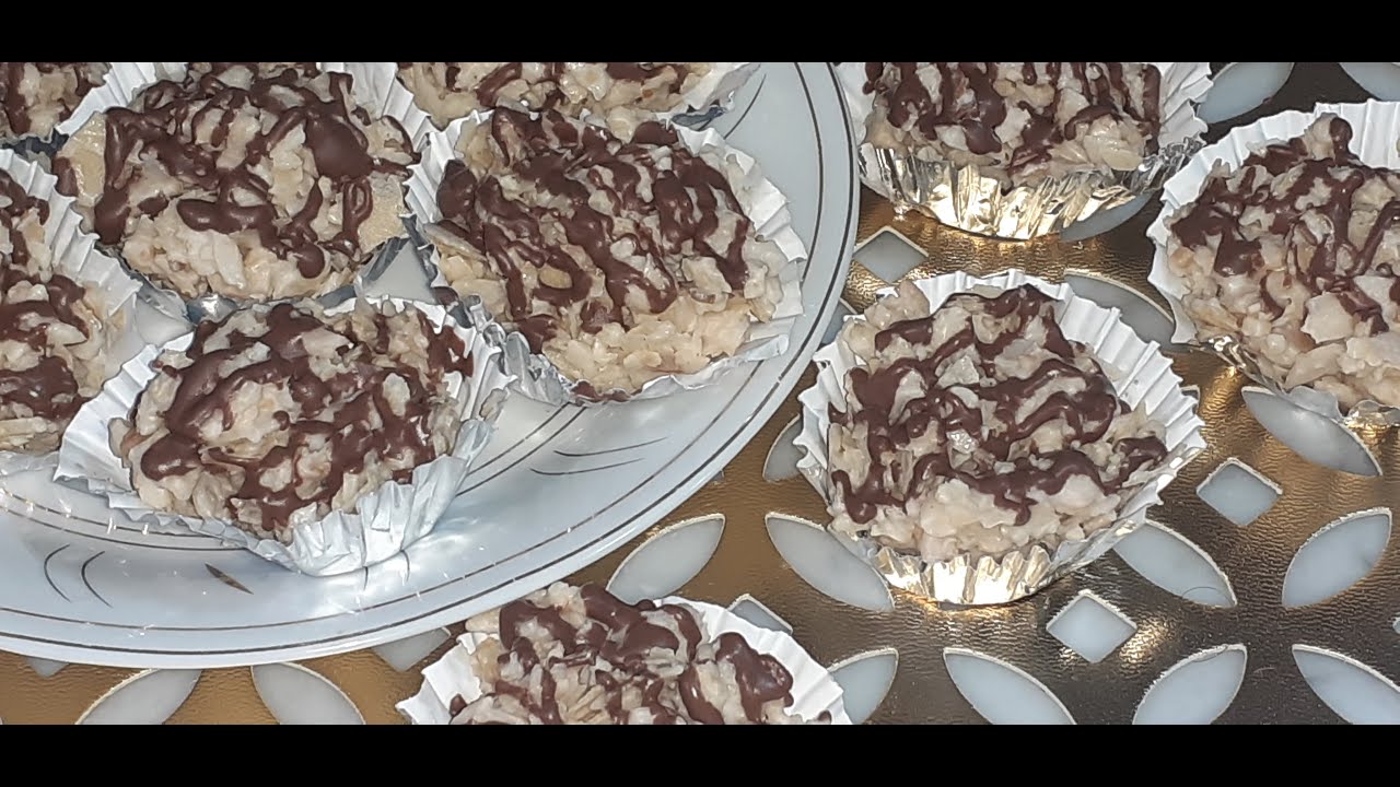 حلوة  الديول بثلاث مكونات فقط دون طهي بنة و قرمشة  ♥️♥️