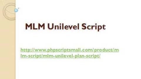 MLM Unilevel Script | MLM Unilevel Script PHP | MLM Software | MLM Unilevel Plan Script