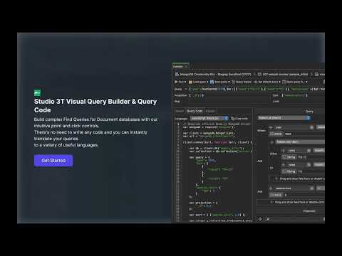Faster MongoDB queries with Studio 3T Visual Query Builder and Query Code
