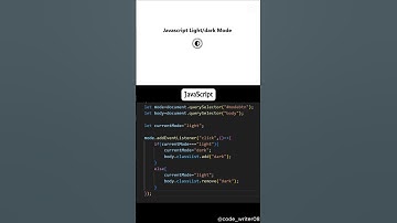 Create a Dark/Light Mode using HTML, CSS and JavaScript | #shorts #webdesign #html #css #javascript