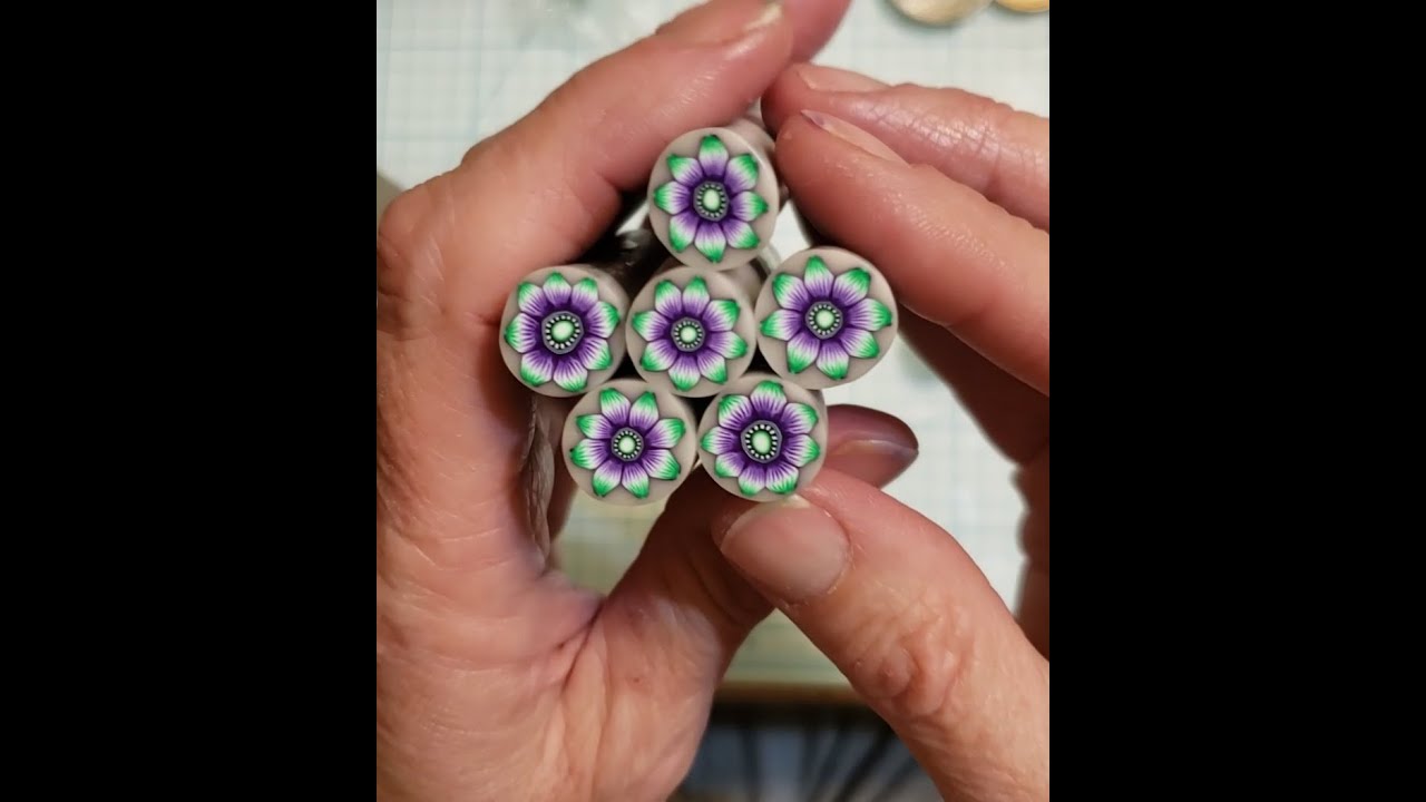 Полимерная глина, фиолетово-зеленая трость