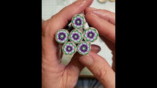 Polymer Clay Purple and Green Cane