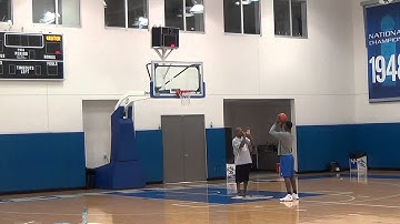 Percentage Doctor working with Alex Poythress on free throws 2