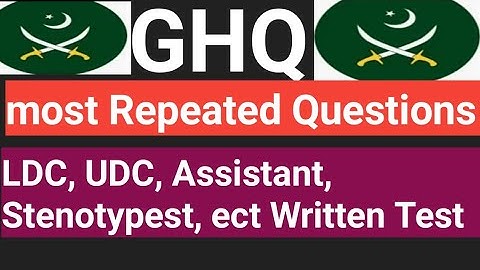 GHQ UDC LDC Assistant written Test preparation GHQ past Papers 2024
