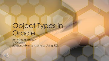 Object type in oracle (Pl-SQL) || Object oriented programming in oracle