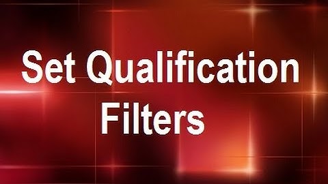 MicroStrategy - Set Qualification Filters - Online Training Video by MicroRooster