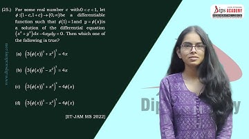 IIT- JAM Maths 2022 - Q. No.25 | Ordinary Differential Equation | Question Discussion | Dips Academy