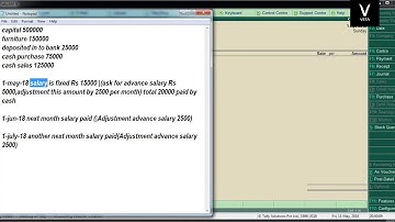 Tally ERP 9 Tamil Tutorial Part 19 Advance Salary Entry