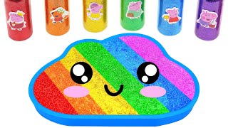 Satisfying Video l How to Make Rainbow Cloud Bathtubs From Mixing Slime with Glitter Cutting ASMR