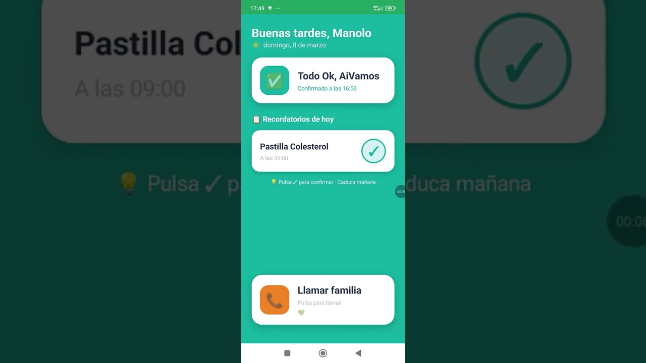 Recordatorios del día como medicación