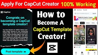 How to Apply for CapCut Creator Program 2023 | Join Capcut Creator program for upload Template