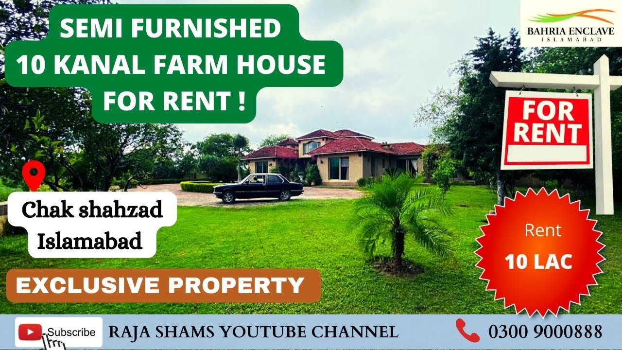 Pakistan Hammad Rent Farm House is available for rent || Chak Shahzad Islamabad || Semi ...