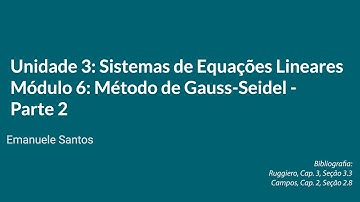Implementação do Método de Gauss-Seidel