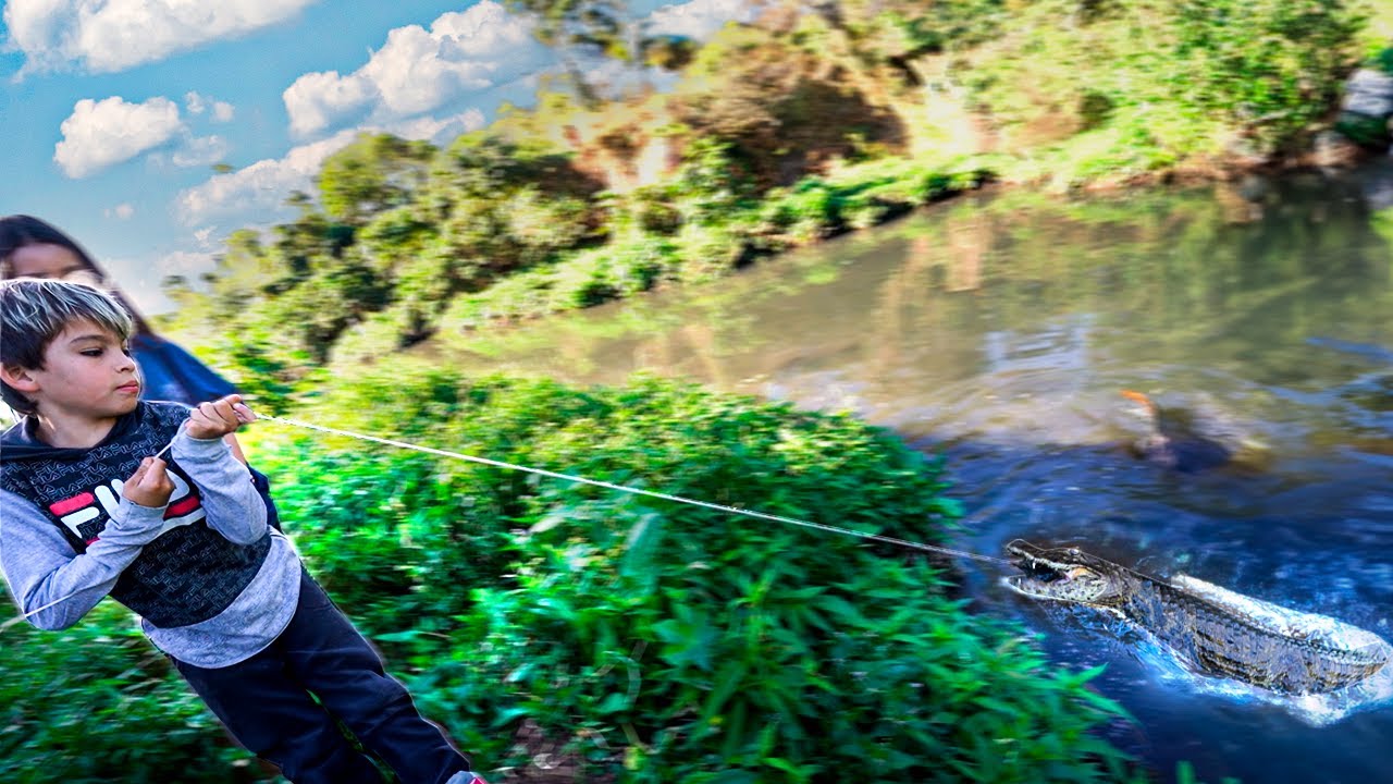 FIZEMOS CABO DE GUERRA COM UM JACARÉ ENORME
