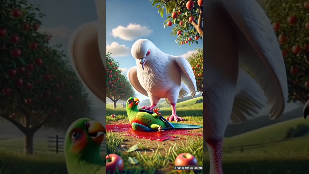 The hunter shoots the parrot 😭 the pigeon saves the parrot 