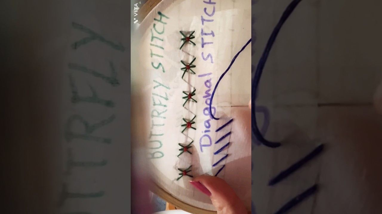 Diagonal Stitch.. Hand Embroidery & Basic Stitch For Beginners 