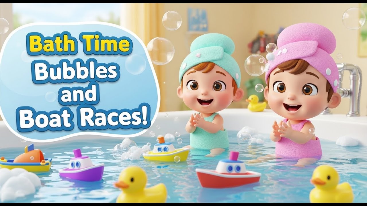 “Bath Time Fun with Bubbles & Boat Races | Cute Toddlers Play & Laugh”
