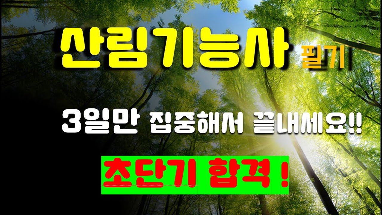 산림기능사 필기시험 문제해설 (초단기 3강)/ 3일만 집중해서 끝내세요!!