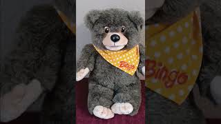 Vintage 1986 BINGO BEAR 17" Plush Hand Puppet Talking Bear Hasbro Softies