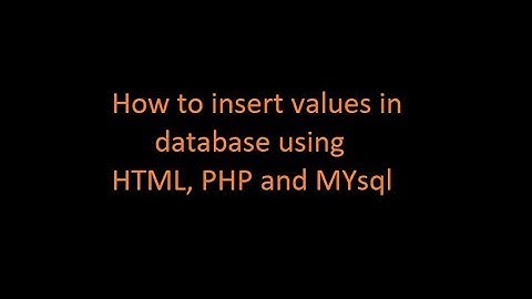 How to Dynamically Insert values in Database using HTML, PHP and mysql?