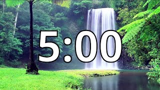5 Minutes Timer with Waterfall Sounds for Relaxation