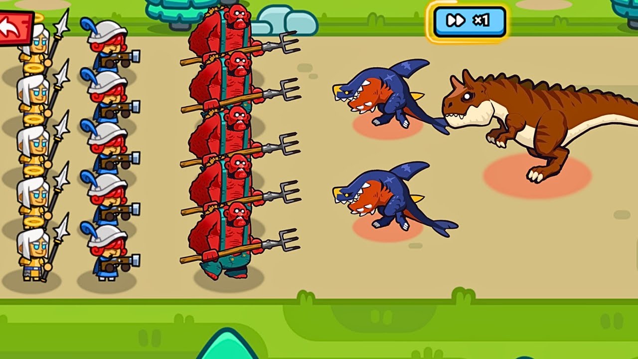 Archery Warrior Kingdom Hero | Dinosaur Boss Vs Red Monster Army, New Episode, Merge Monster Battle