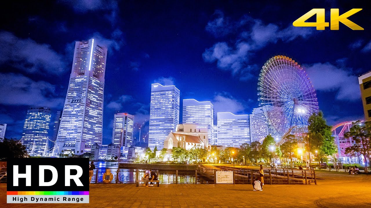 【4K HDR】Yokohama Night Walk - Summer Sunset in Minatomirai