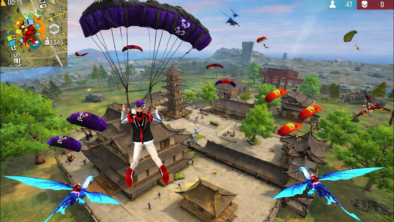 Free Fire Parachute Landing Gameplay 😱 | Hot Drop Fight | Solo Rank Push 🔥