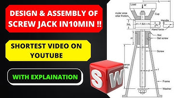 Screw Jack Design and Assembly in Easy Steps using SolidWorks | Power Screw Modeling and Assembly 🔥