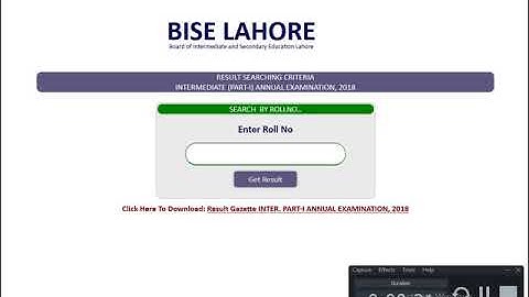 BISE Lahore Board 11th Class Result 2018