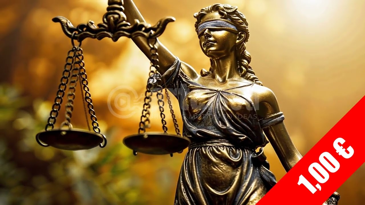 Golden Lady Justice — HD Legal Symbol Stock Footage (1920x1080)