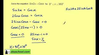 Trigonometry & Modelling – 1.12 Double-angle Formulae – Example 4