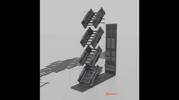 3D models Sci Fi Stairs staircase assembly animation by Antiikk3D