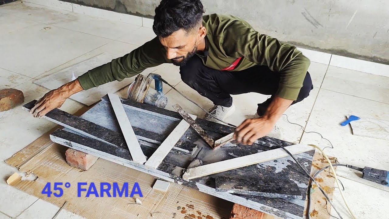 एक ही पत्थर पे 45° और 90° का Cutting Farma कैसे बनाते हैं। एकदम सरल तरीका 😱