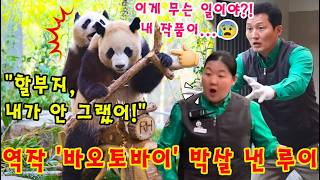 세상에😱 📢 "이게 무슨 일이야?!"👀 루이바오의 괴력에 처참히 부서진 오토바이 보고 멘붕 온 사육사들 😰 송바오의 눈물겨운 현장🏍️