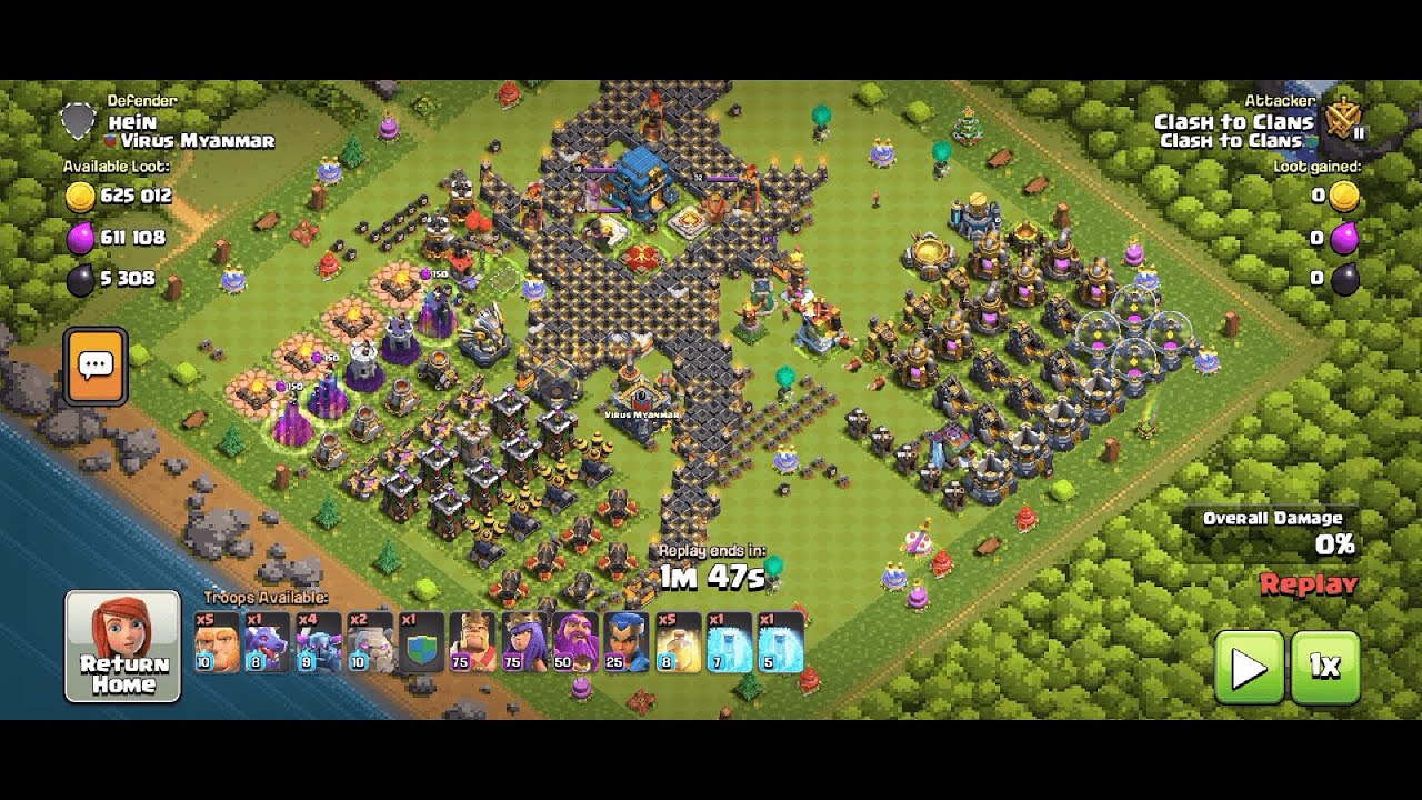 Virus vs Clash to Clans | Clash of Clans Defenseless Town Hall 12 Creative Attack 