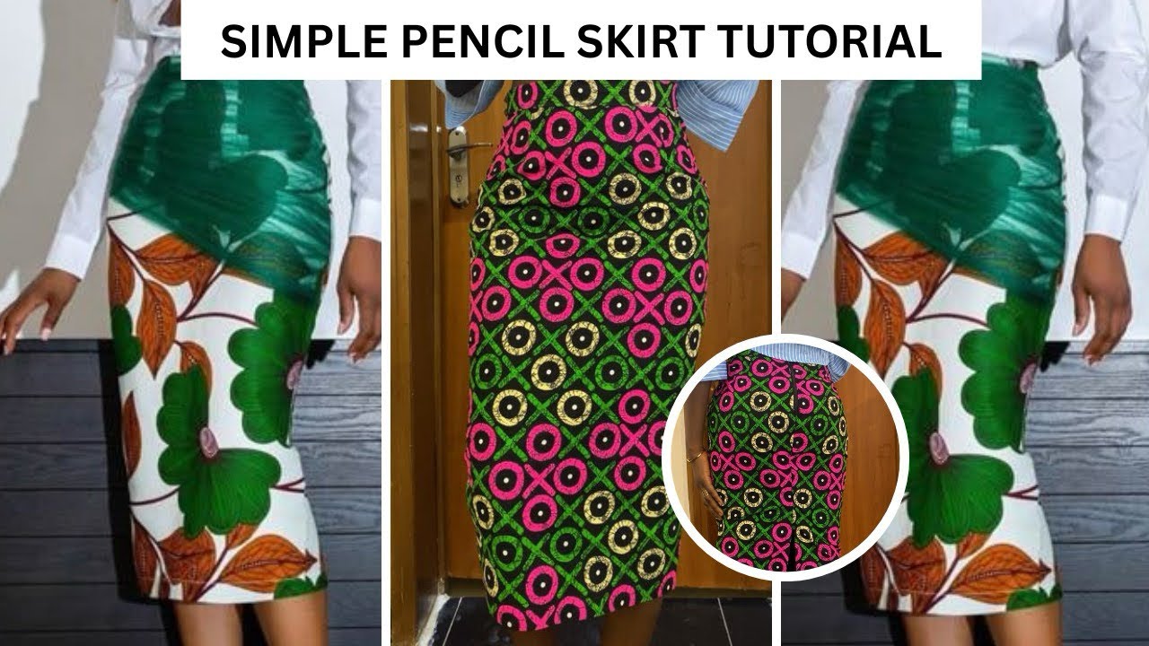How To Cut & Sew A Fitted Pencil Skirt | No Pattern Drafting 
