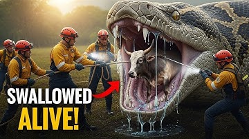 Giant Python Swallowed a Bull  | Last Second Rescue!