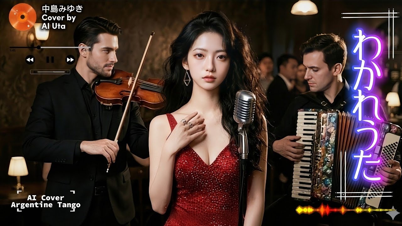 中島みゆき「わかれうた」をAI界の舞姫UtaがアルゼンチンタンゴCover！アコーディオンの哀感！#中島みゆき #わかれうた #ArgentineTango #Dancemusic #jpop