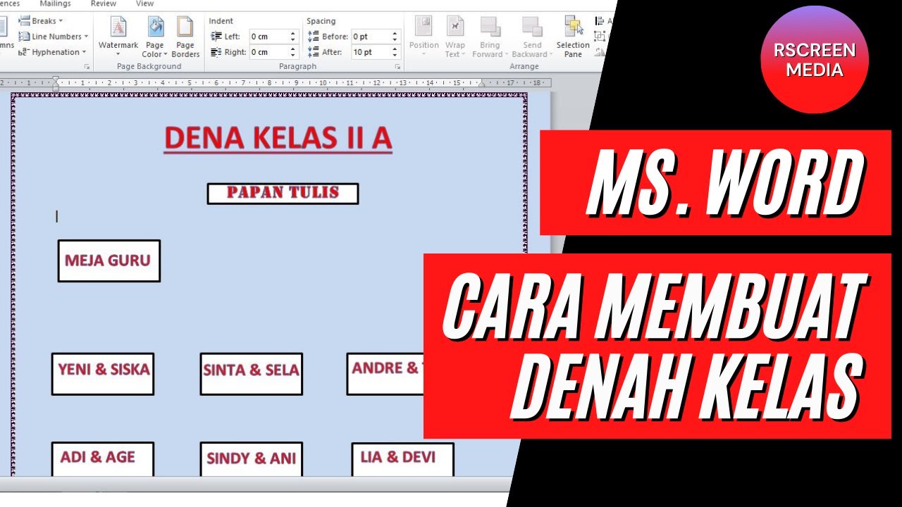 Cara membuat denah kelas di microsoft word - YouTube - Cara Membuat Denah Tempat Duduk Dengan Microsoft Word