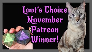 Loots Choice November Giveaway; Handmade by Wisdom Check Creations (Storm). 45mm d20s!