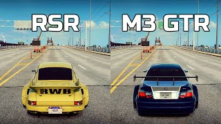 NFS Heat: Porsche 911 Carrera RSR vs BMW M3 GTR - Drag Race