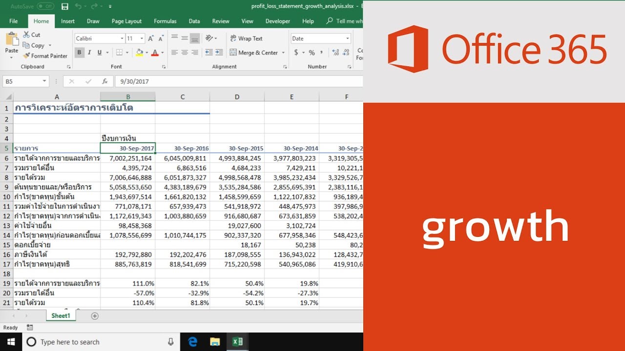 วิเคราะห์งบการเงินด้วย Excel: การสร้างกราฟสำหรับแสดงข้อมูลในงบการเงิน