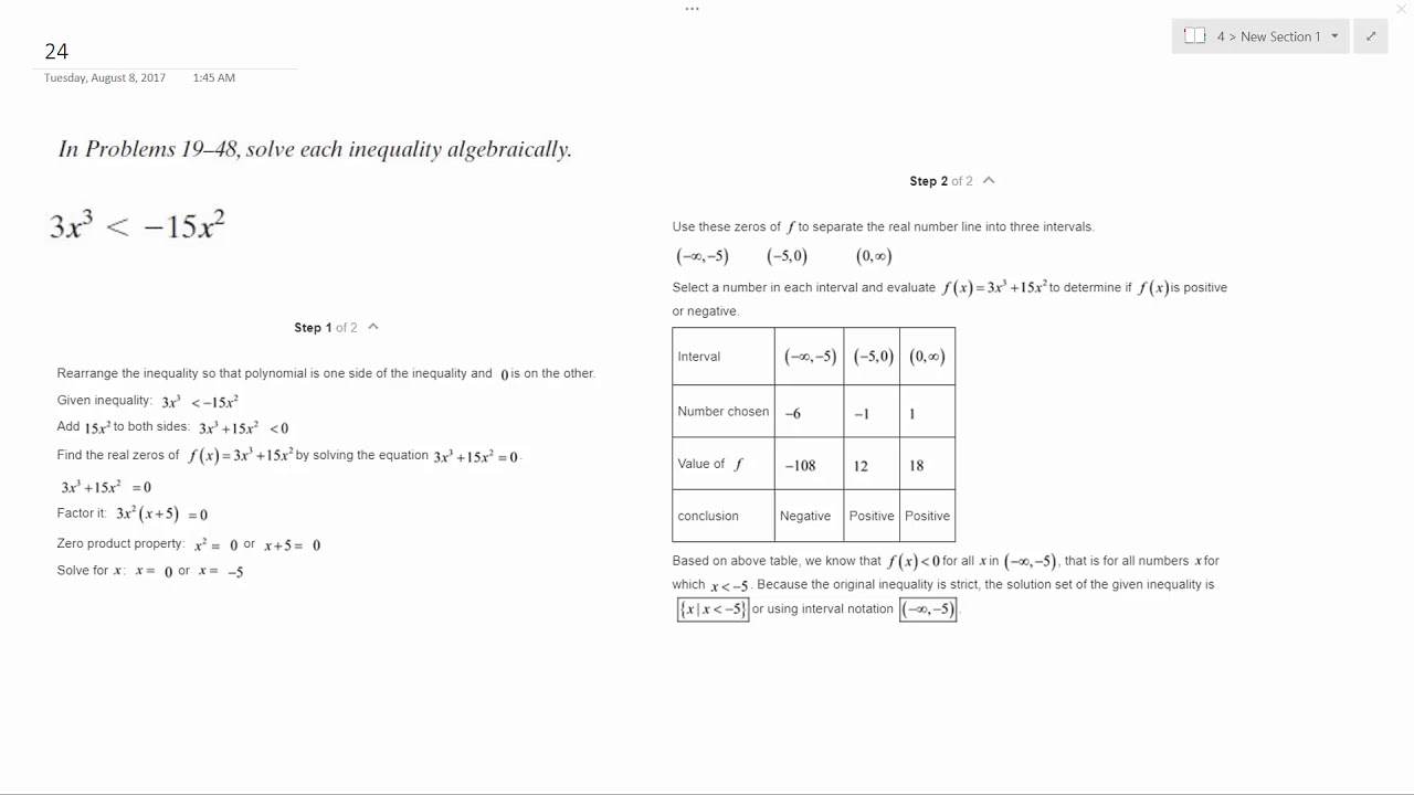 3x^3 less than -15x^2 - YouTube